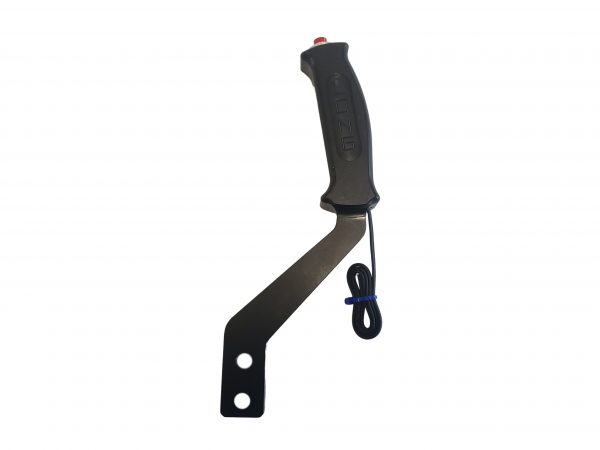hms, hanlon motorsports, long shifters, billet pistol grip, button handle, shift lever & knob, billet stell, billet aluminum, line loc, transbrake, trans brake, 2 3/'" set back, black